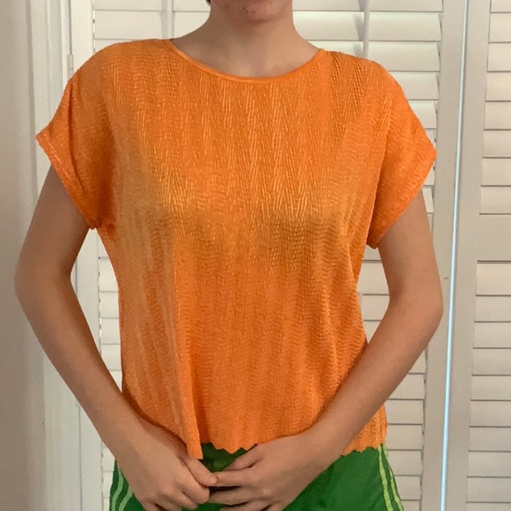 Orange Textured Women's Blouse